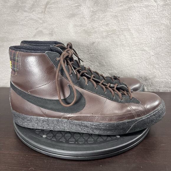 Nike Blazer High 2009 Men's Size US 11 Brown Leather High Top Lace Up Sneakers - Picture 1 of 11